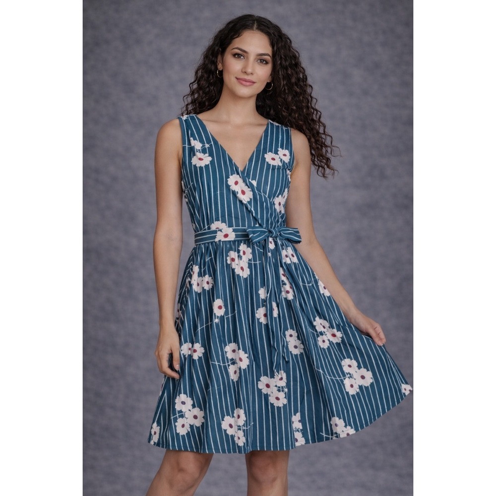 Modcloth Instant Energy‎ Faux Wrap Midi Dress Size 12 NWT